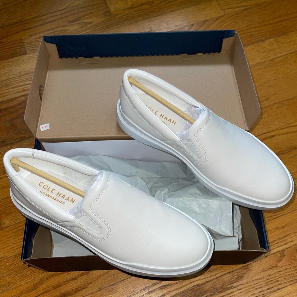 NEW MENS COLE HAAN GRAND SERIES WHITE SIZE10 SHOES
